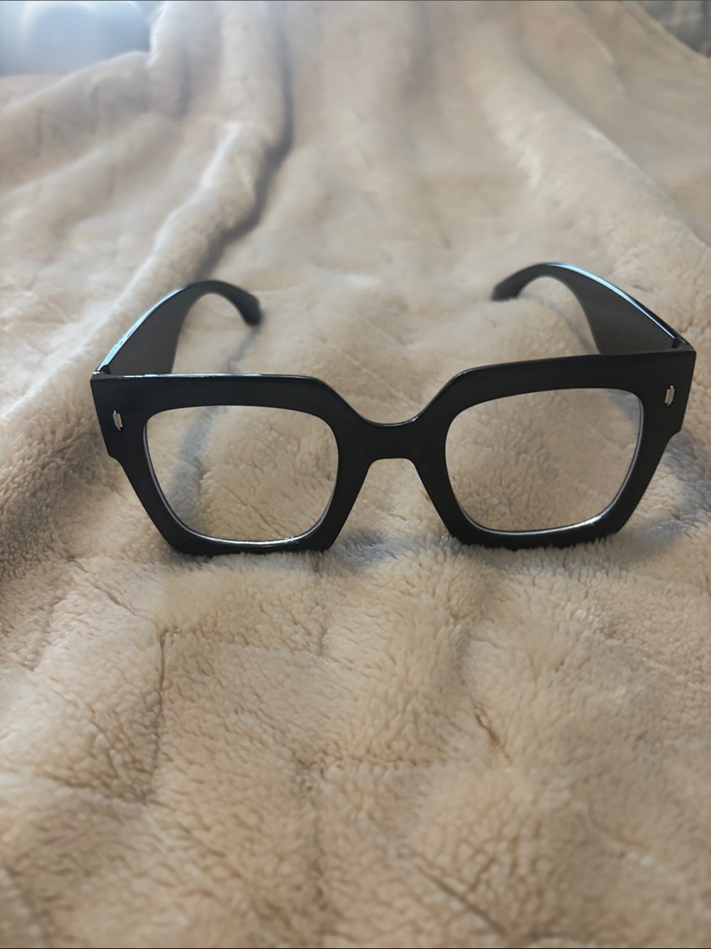 Chunky Black Square Clear Fashion unbranded Glasses Frame